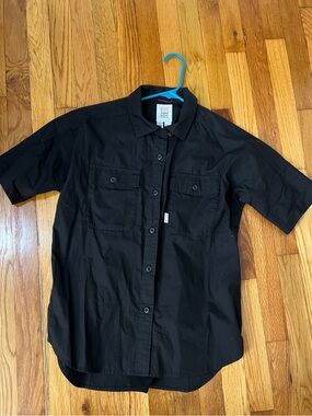 Topo Designs Oversized Black Short-Sleeve Button-Down Shirt